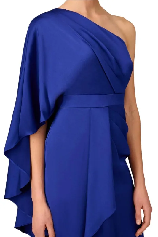 Aidan Mattox Draped One Shoulder Sheath Dress