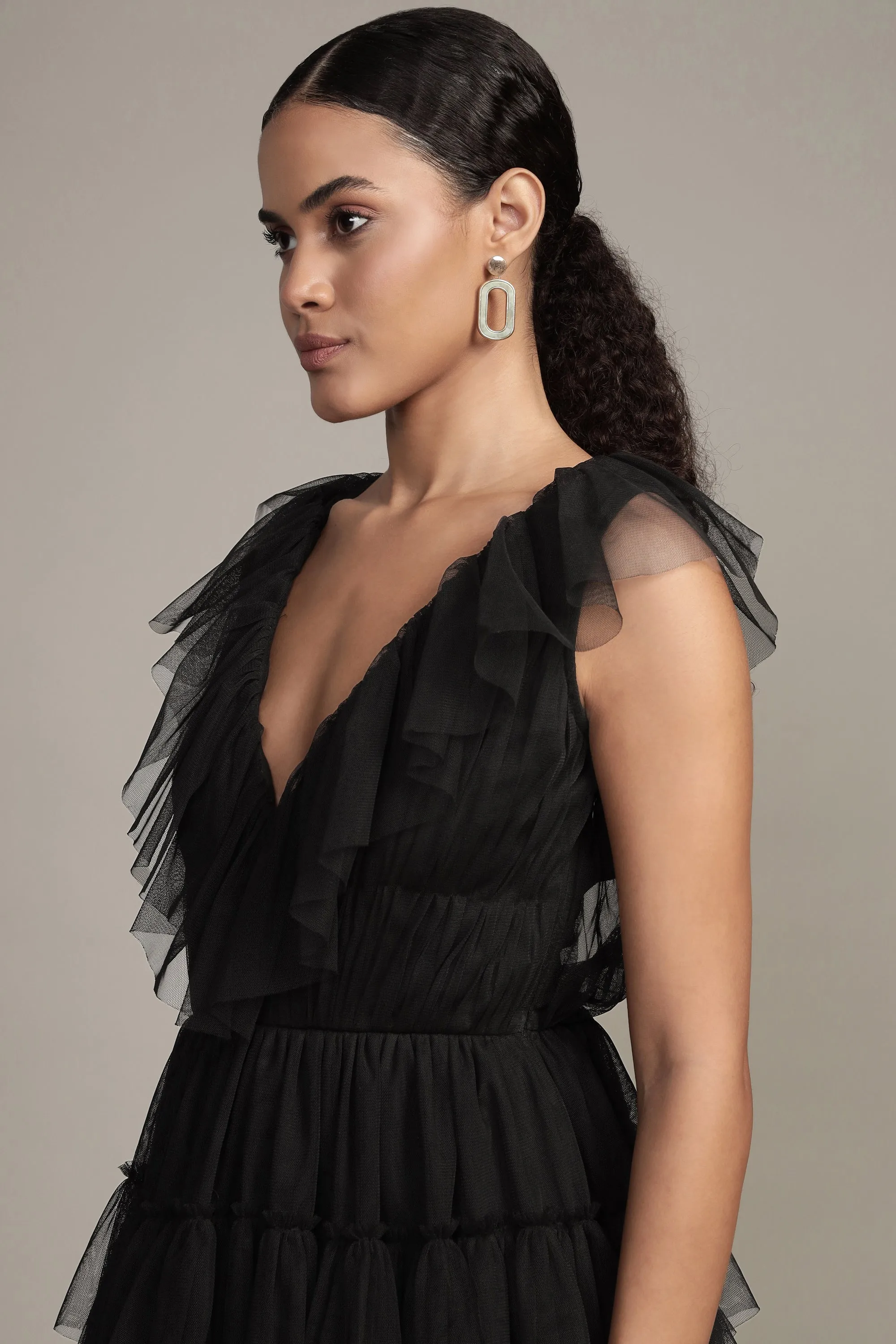 Alexandra Black Tulle Maxi Dress