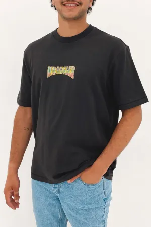 All Seeing Sun Baggy Tee Worn Black