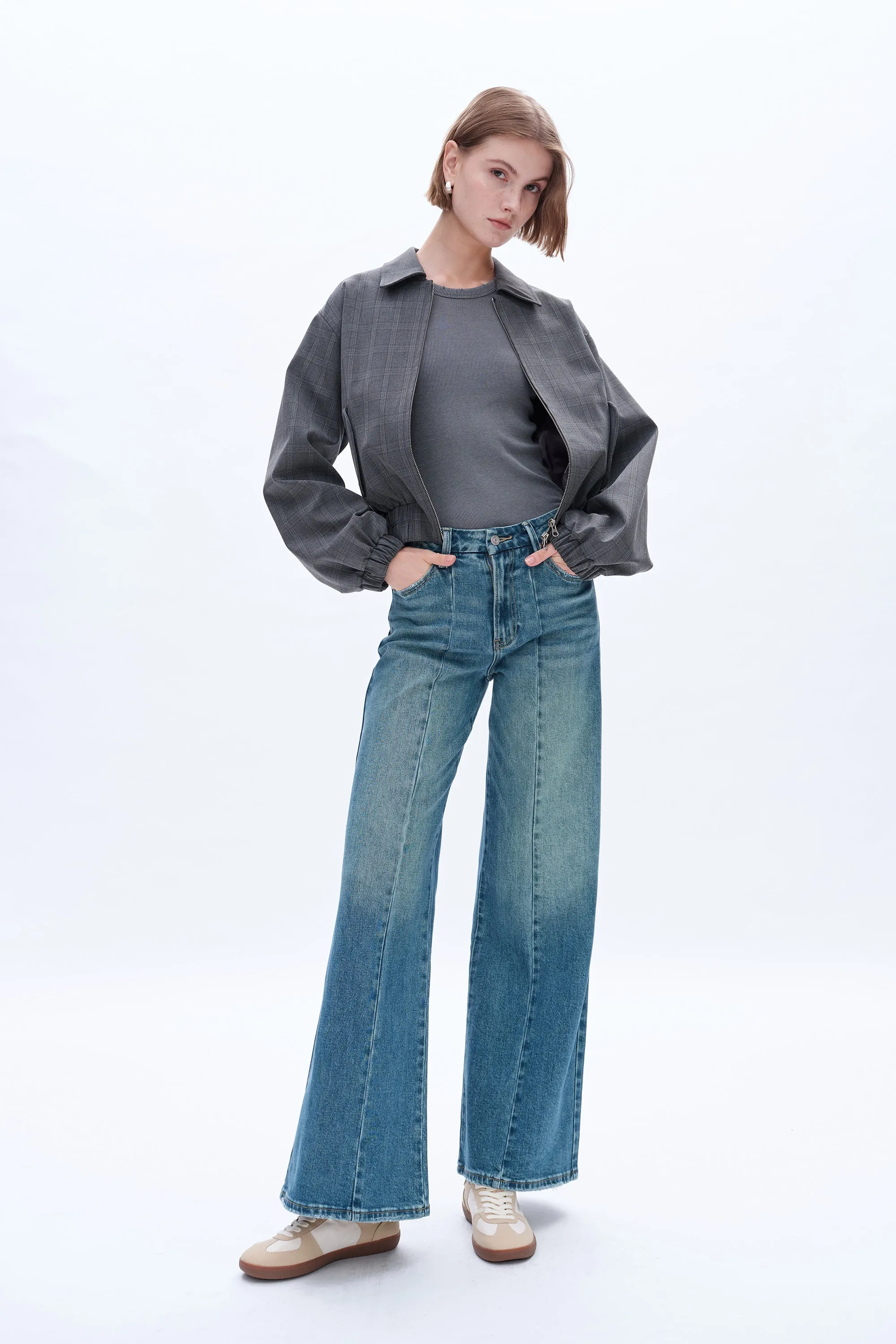 Aria High Rise Wide Leg Denim Jeans