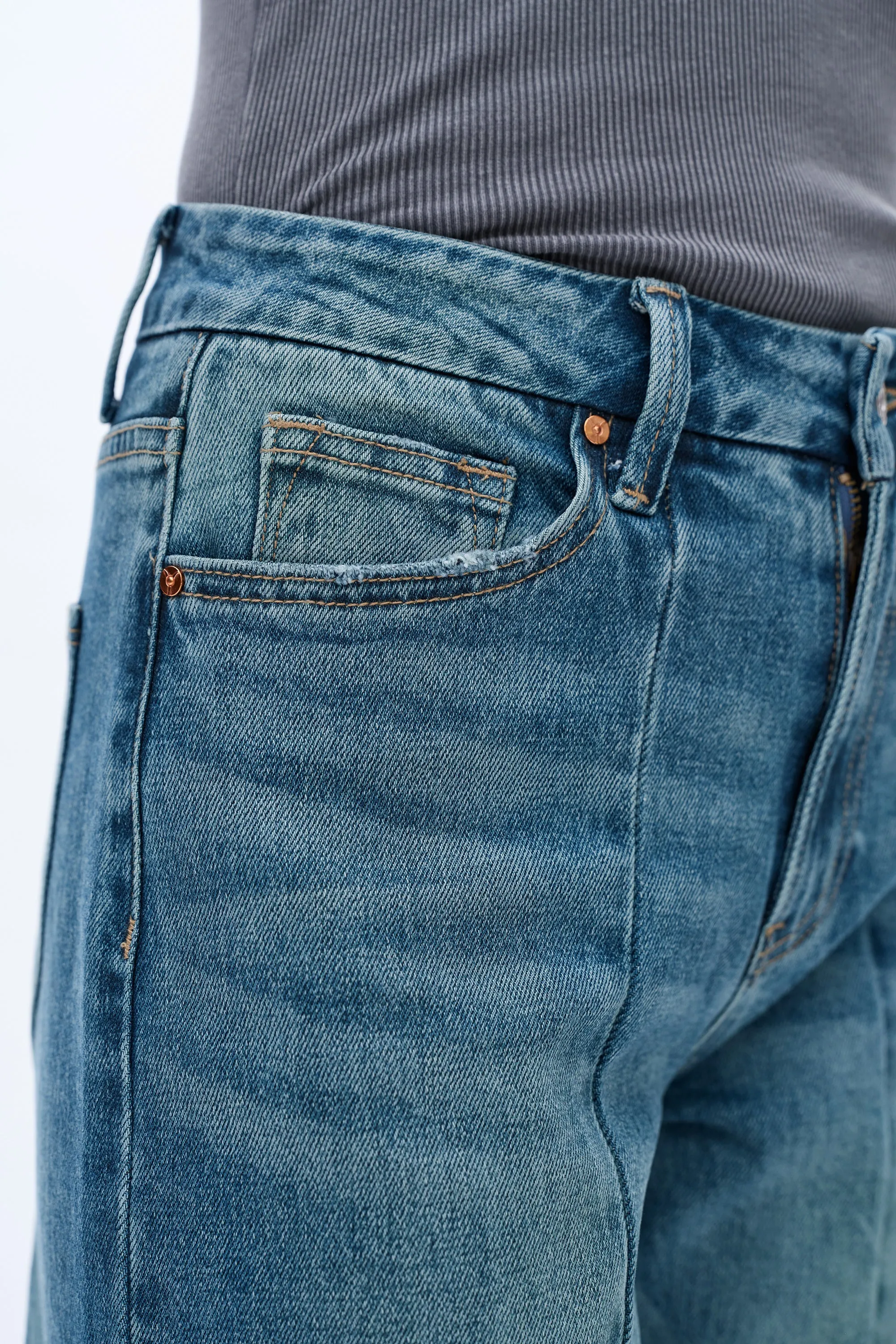 Aria High Rise Wide Leg Denim Jeans