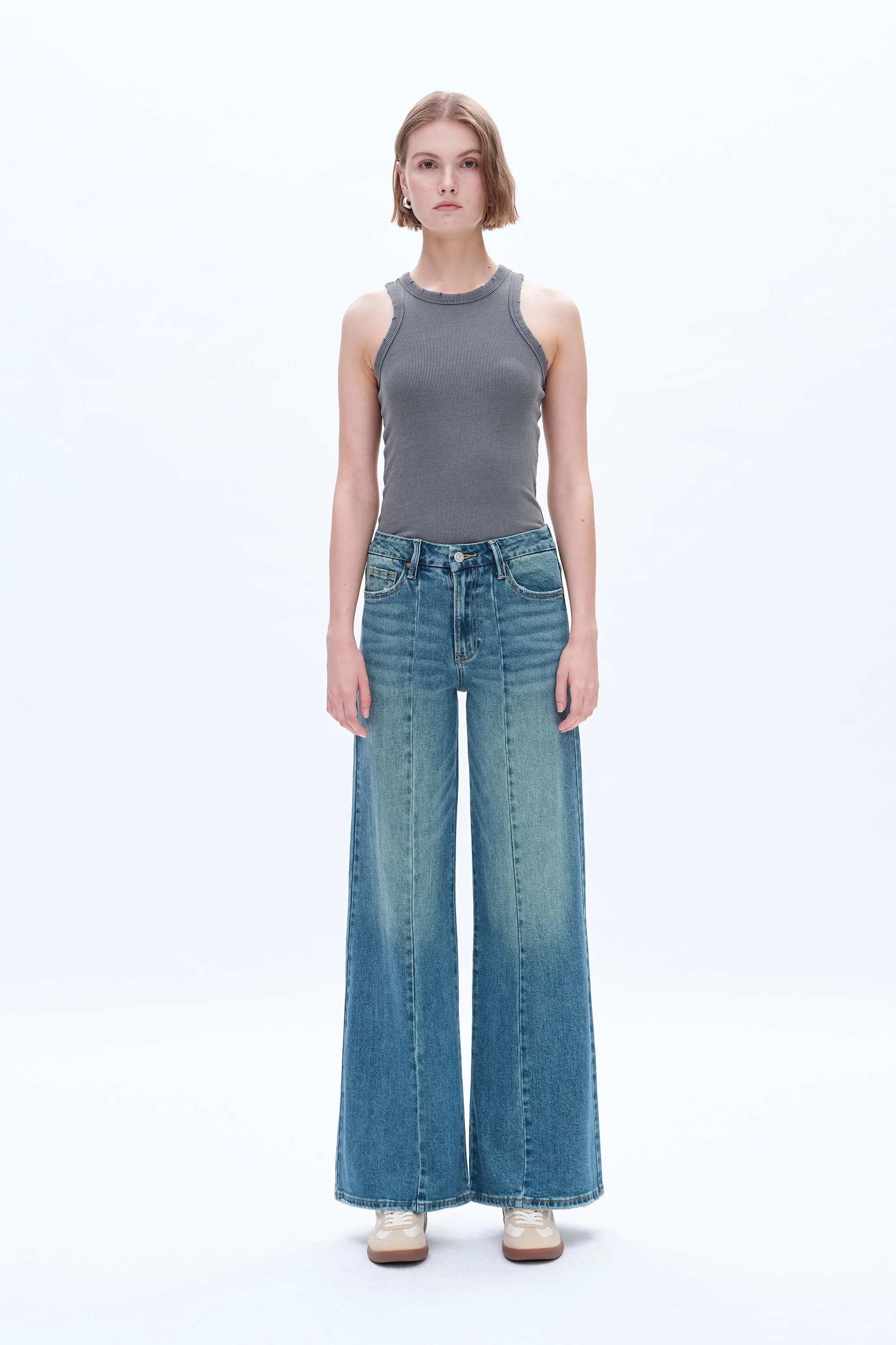 Aria High Rise Wide Leg Denim Jeans