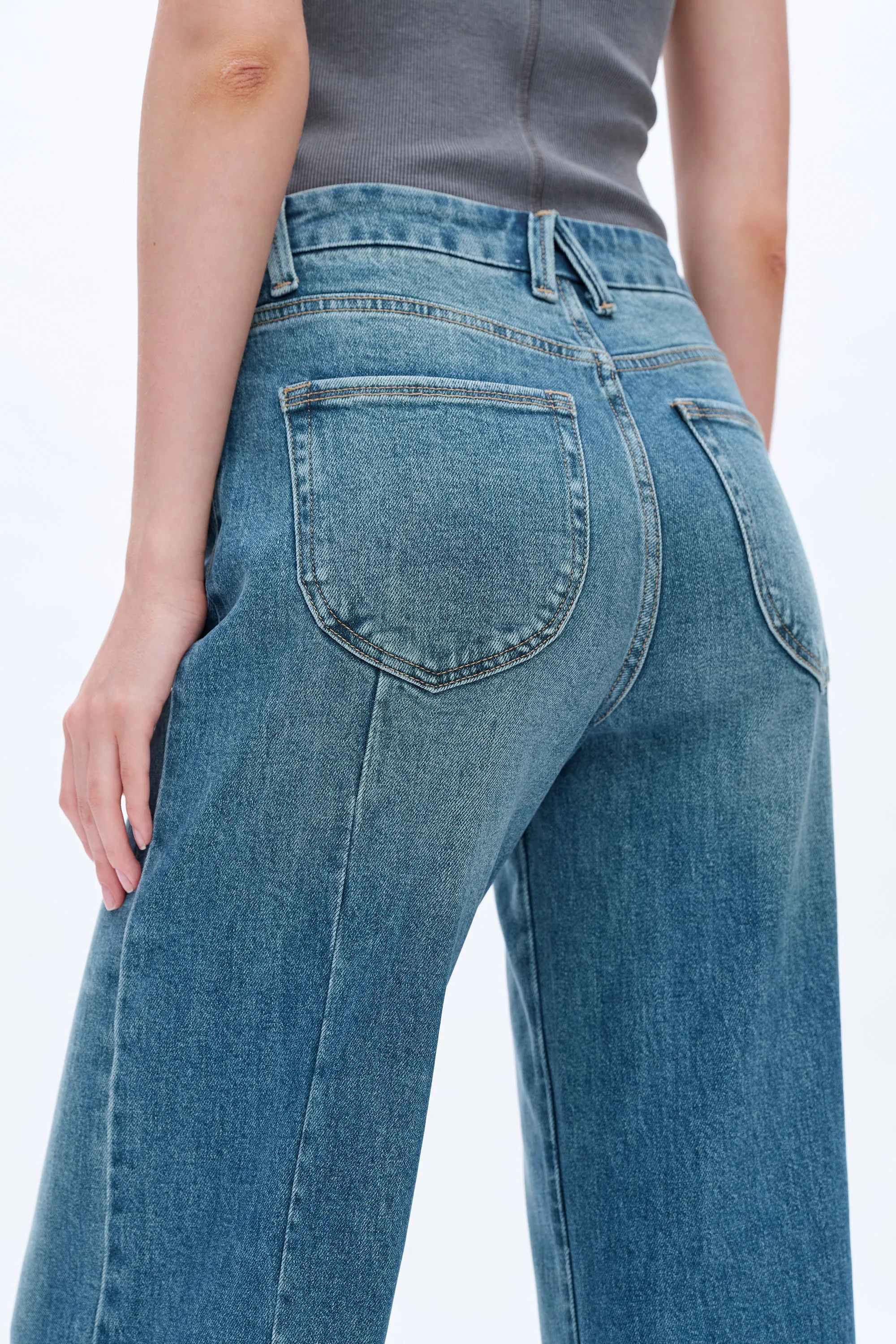 Aria High Rise Wide Leg Denim Jeans
