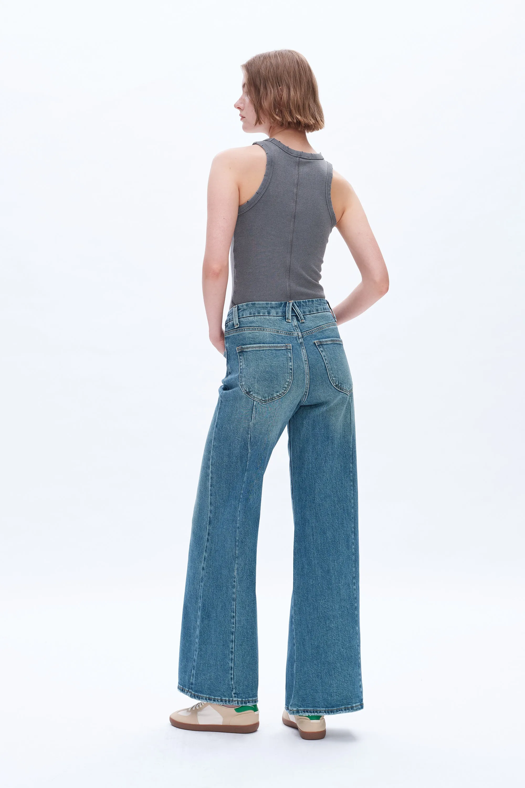 Aria High Rise Wide Leg Denim Jeans
