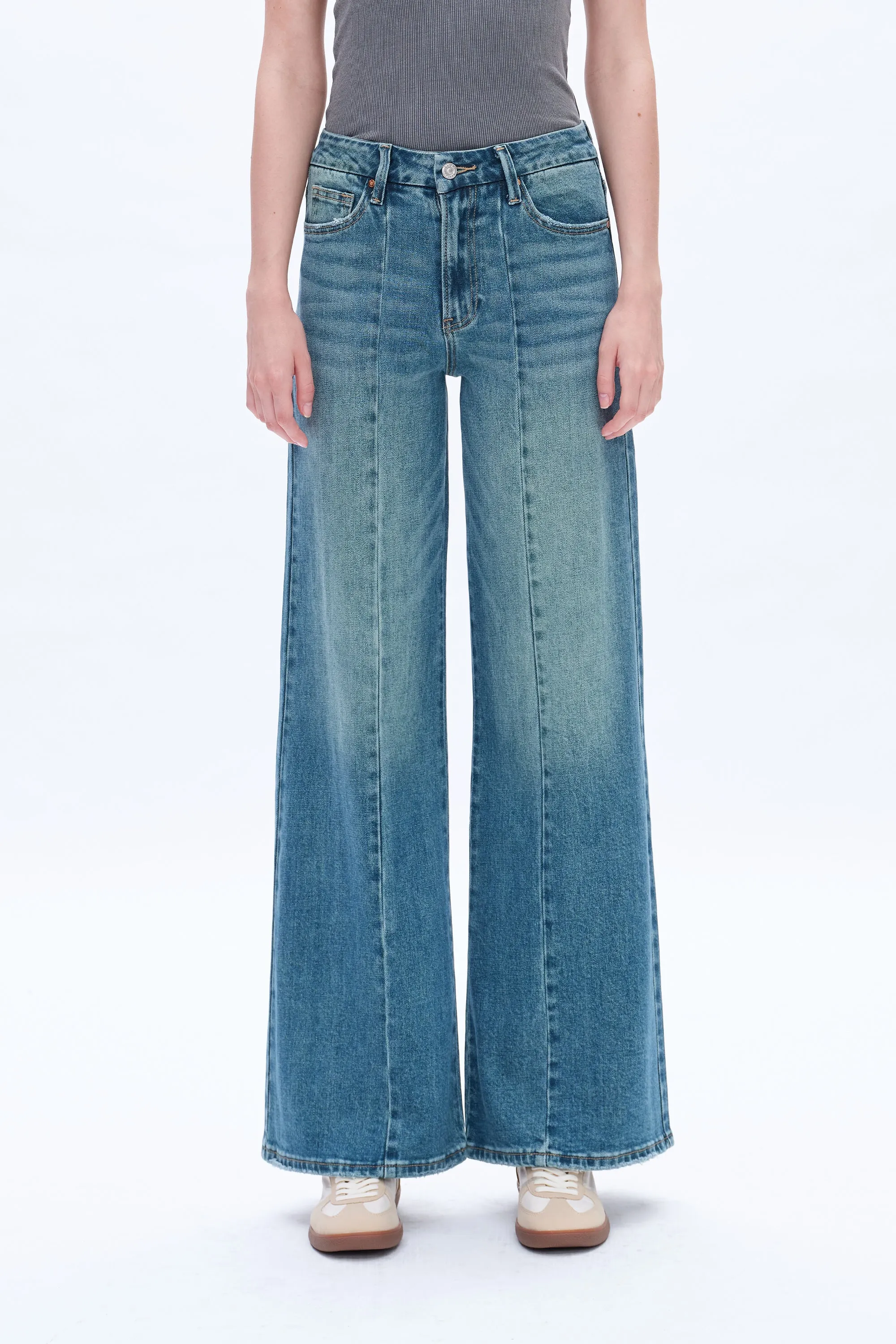 Aria High Rise Wide Leg Denim Jeans