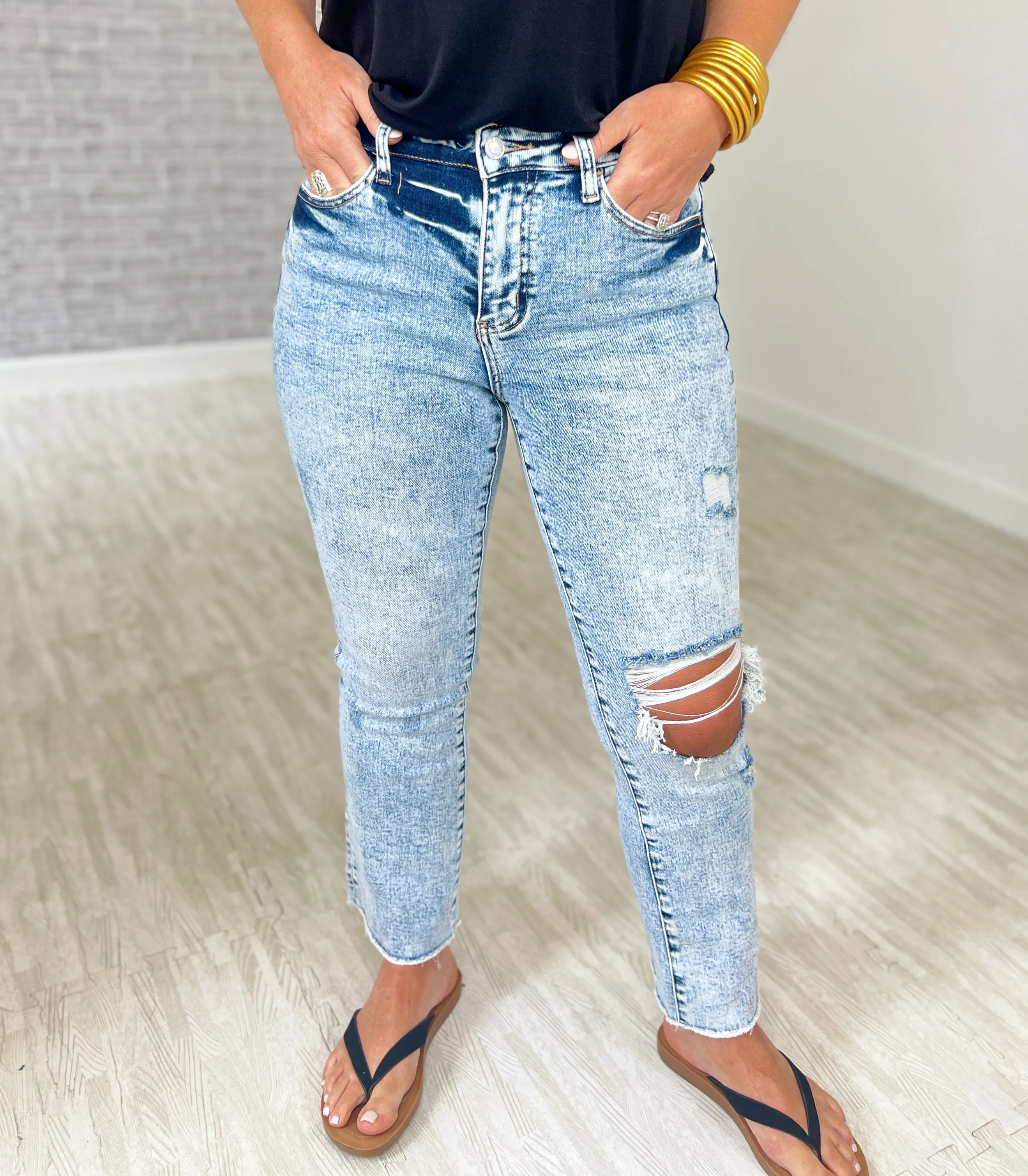 Bella High Rise Crop Flare Jeans