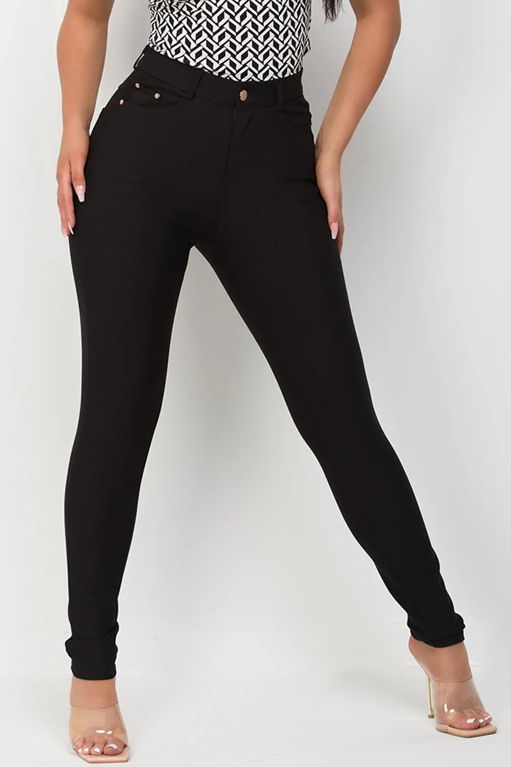 Black Skinny Trousers With Pockets