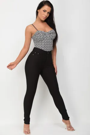 Black Skinny Trousers With Pockets