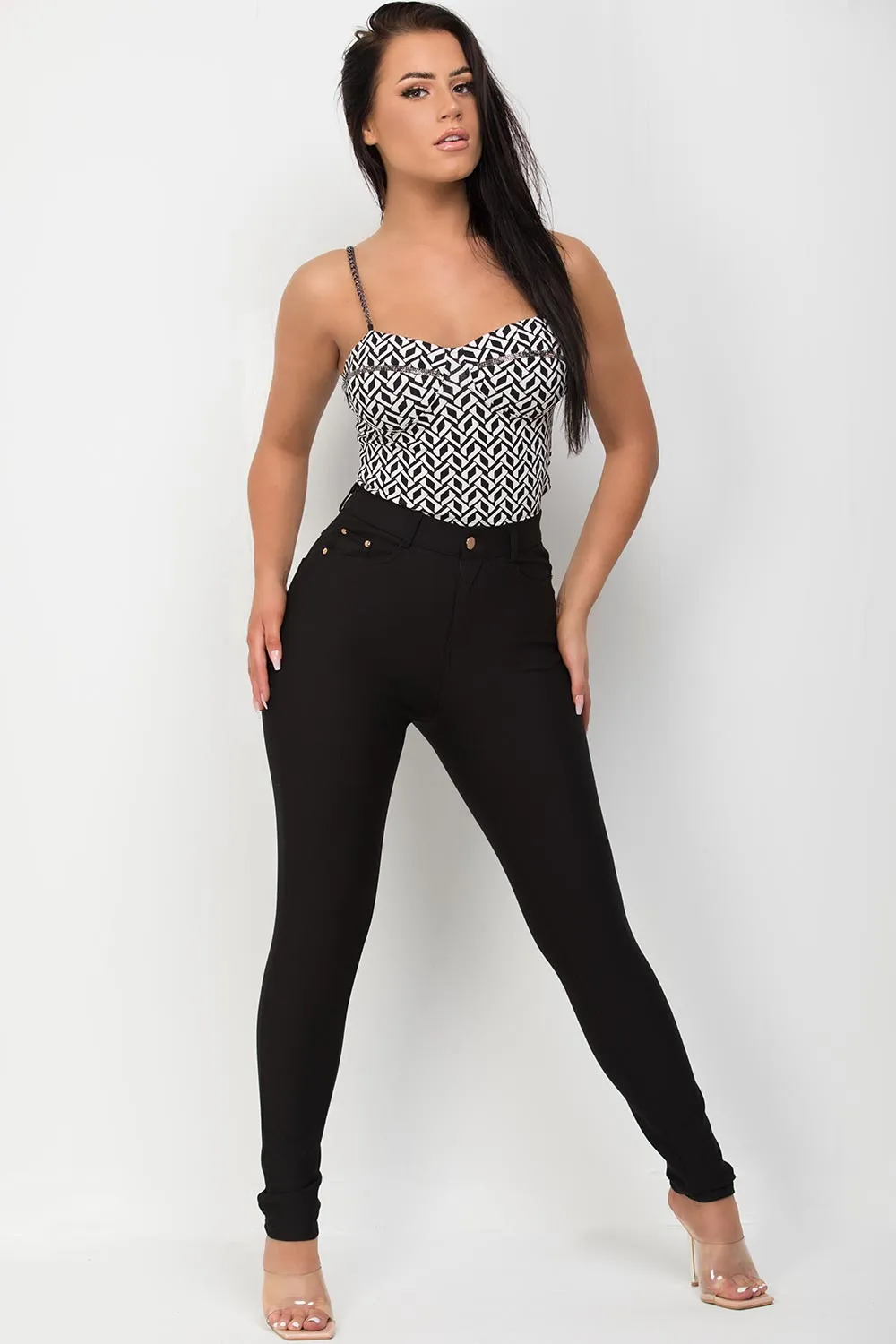 Black Skinny Trousers With Pockets