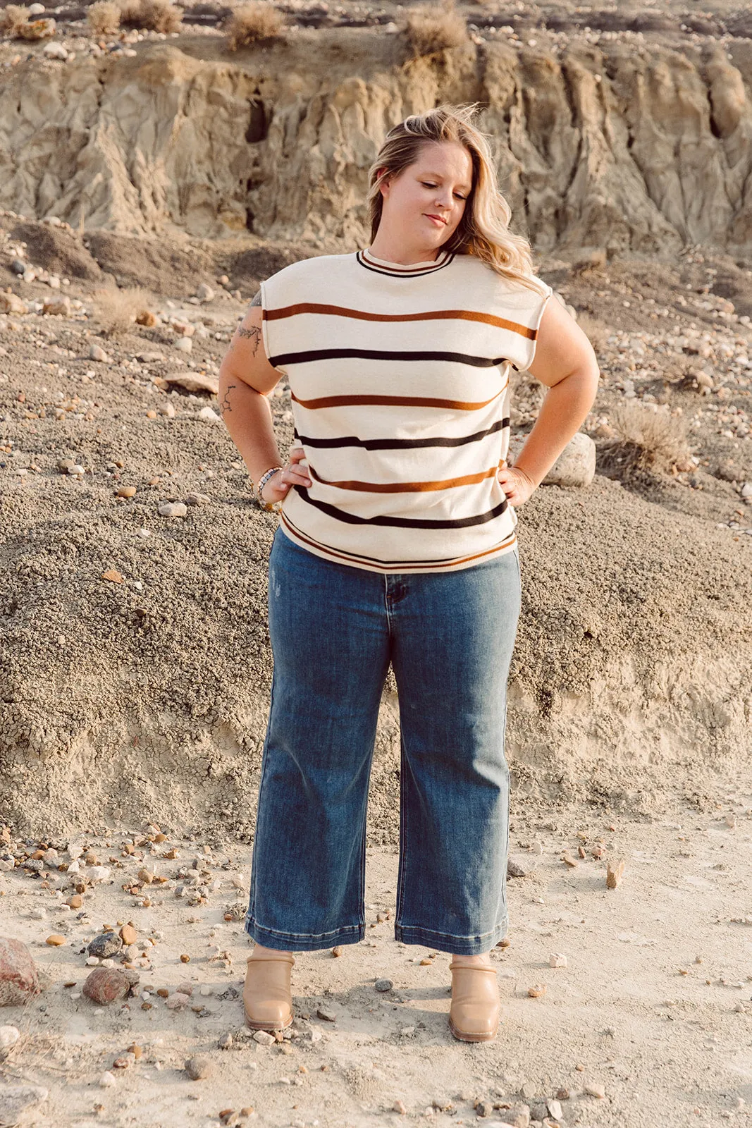 Cali Wide Leg Crop Jean Curvy