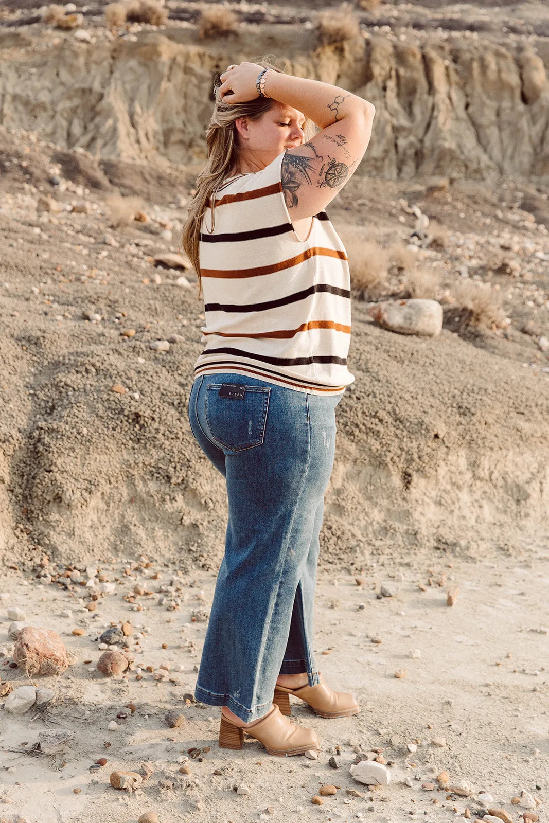Cali Wide Leg Crop Jean Curvy