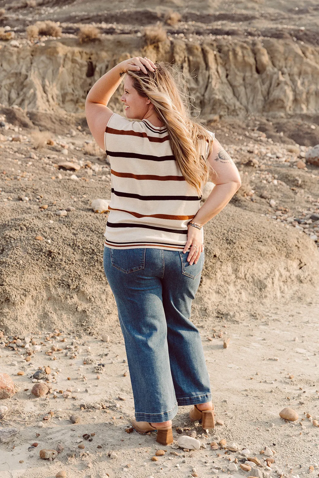 Cali Wide Leg Crop Jean Curvy