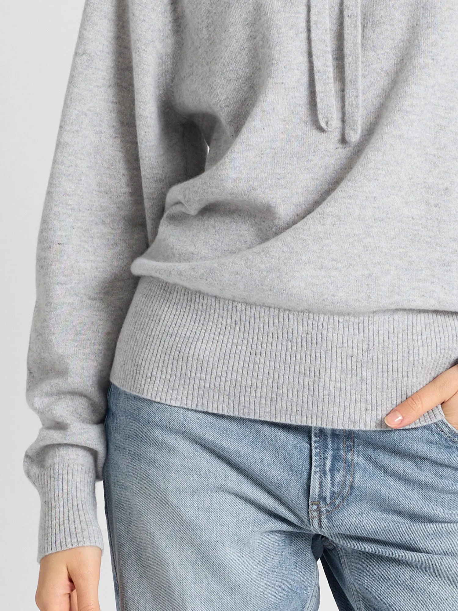 Cashmere sweater "Lux Hoodie" - light grey