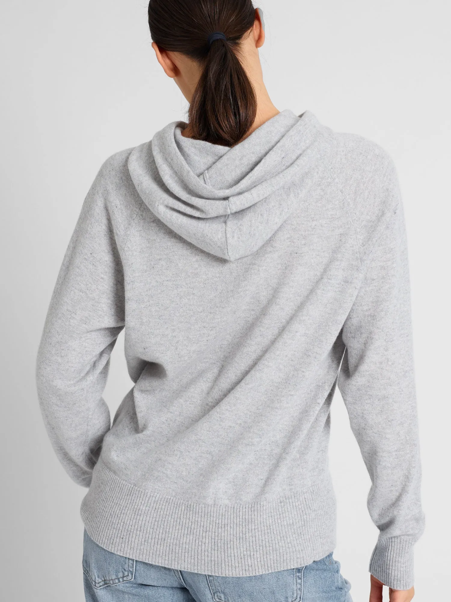 Cashmere sweater "Lux Hoodie" - light grey