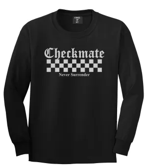 Checkmate Never Surrender Chess Mens Long Sleeve T-Shirt