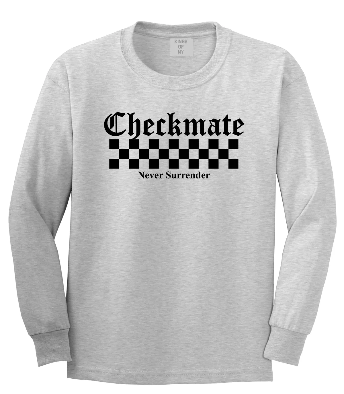 Checkmate Never Surrender Chess Mens Long Sleeve T-Shirt