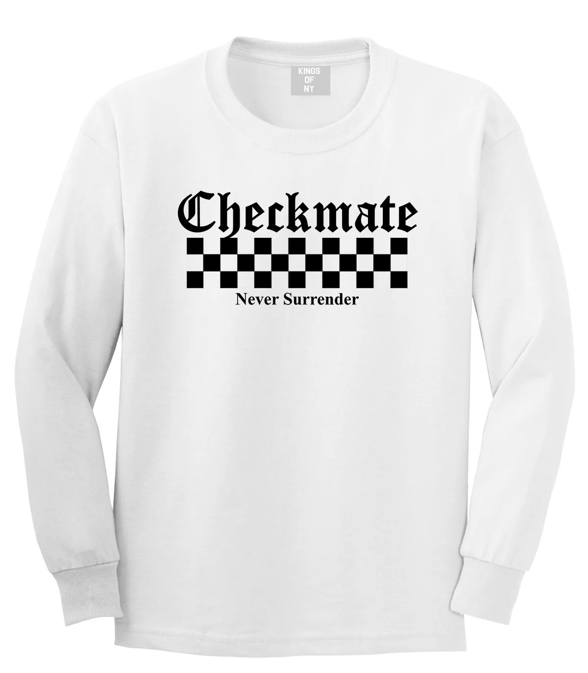 Checkmate Never Surrender Chess Mens Long Sleeve T-Shirt