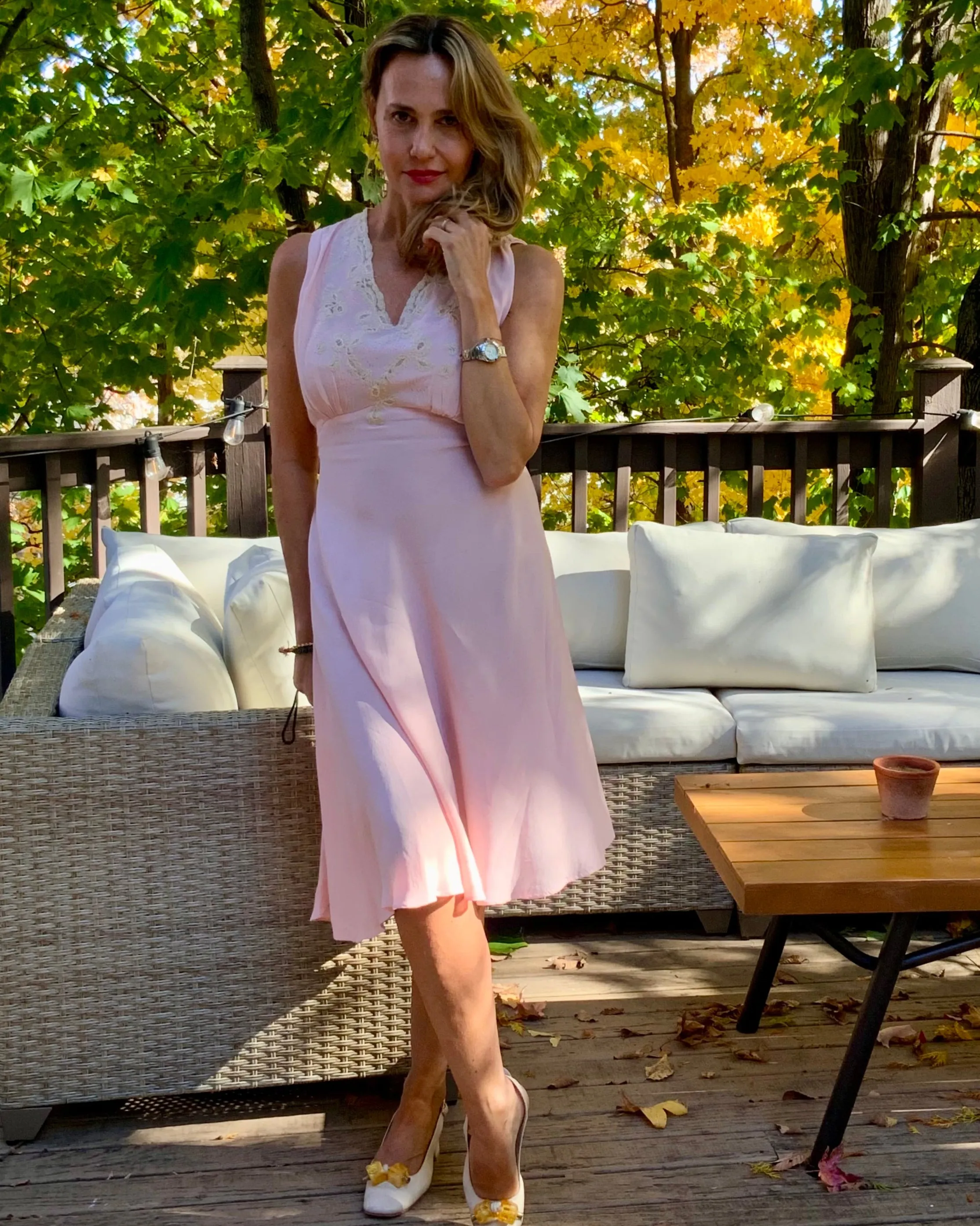 Chiffon Slip Dress - 40s