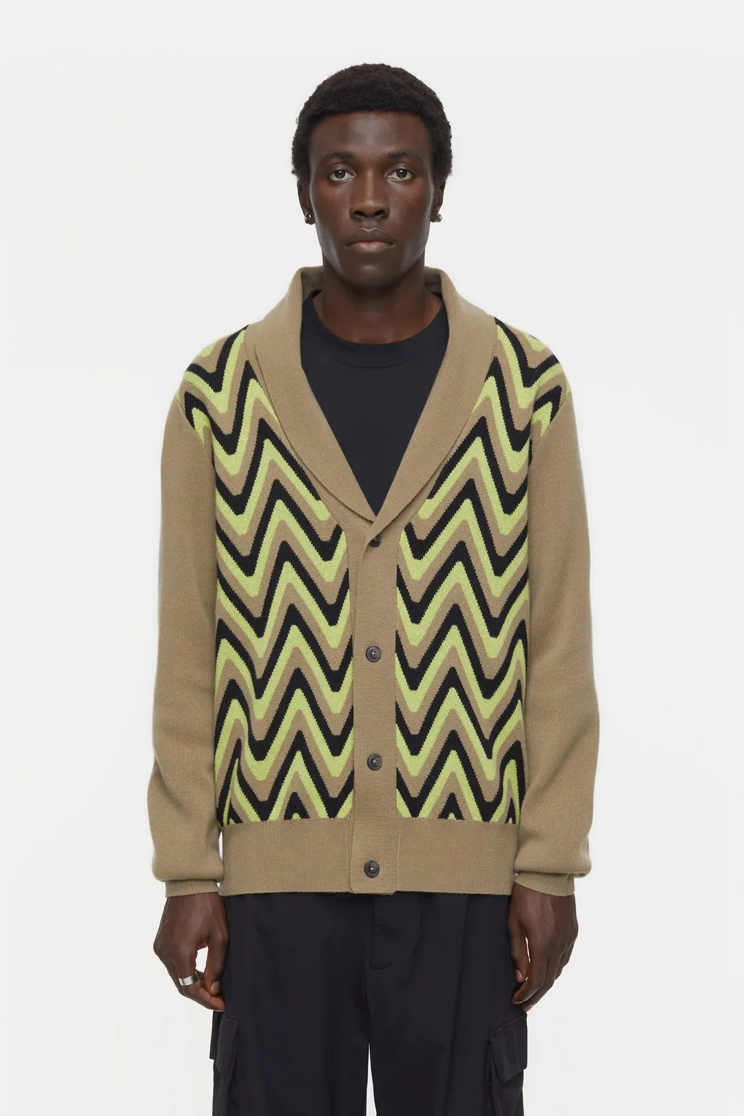 CLOSED MENS CASHMERE MIX CARDIGAN- PRIMARY YELLOW