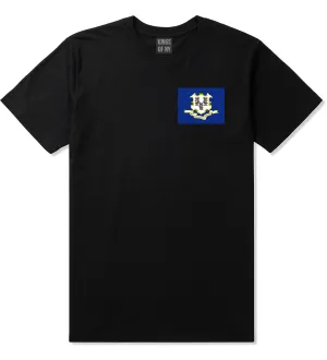 Connecticut State Flag CT Chest Mens T-Shirt