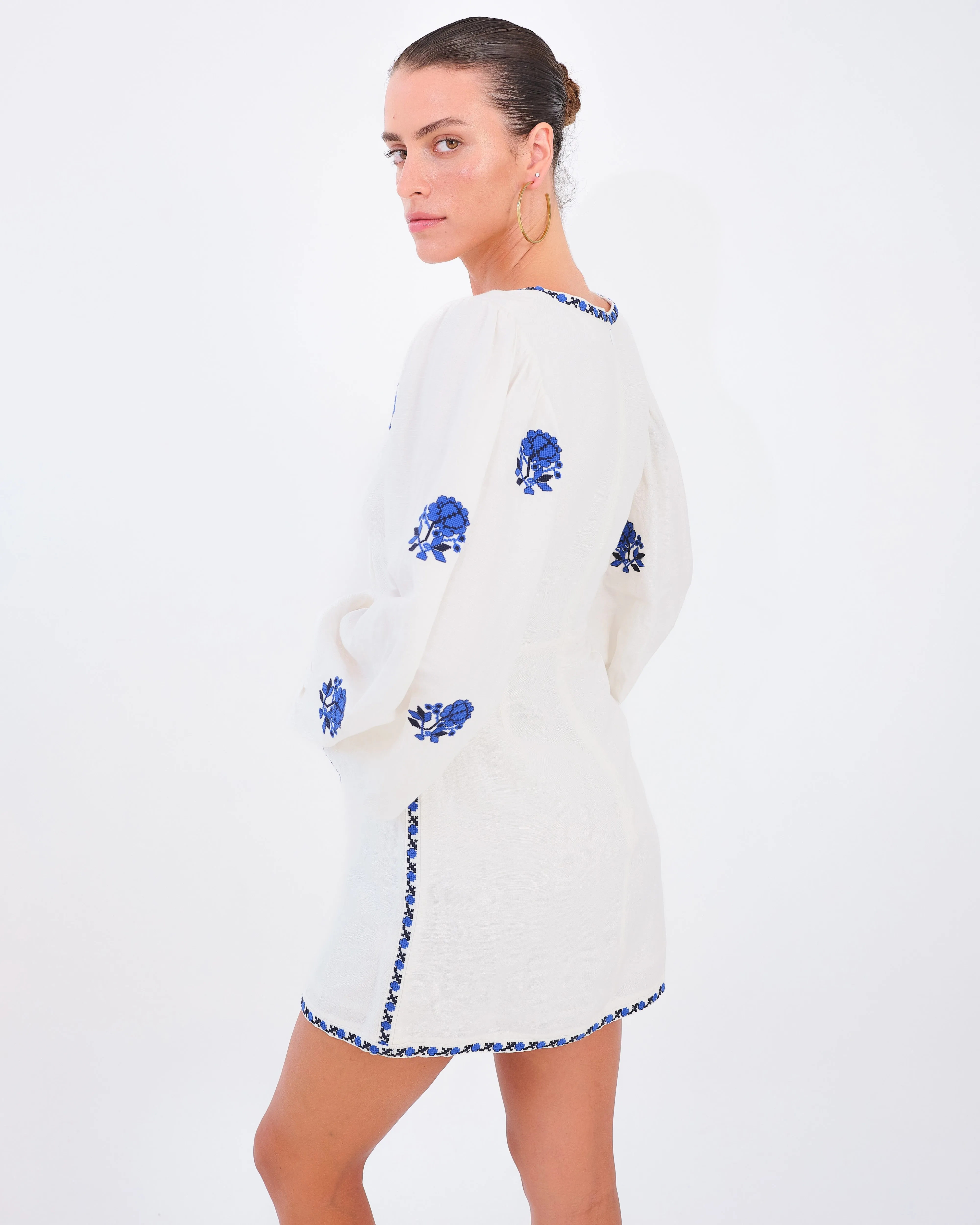 Diana Cut-Out Dress - Natural Linen by Desert Queen