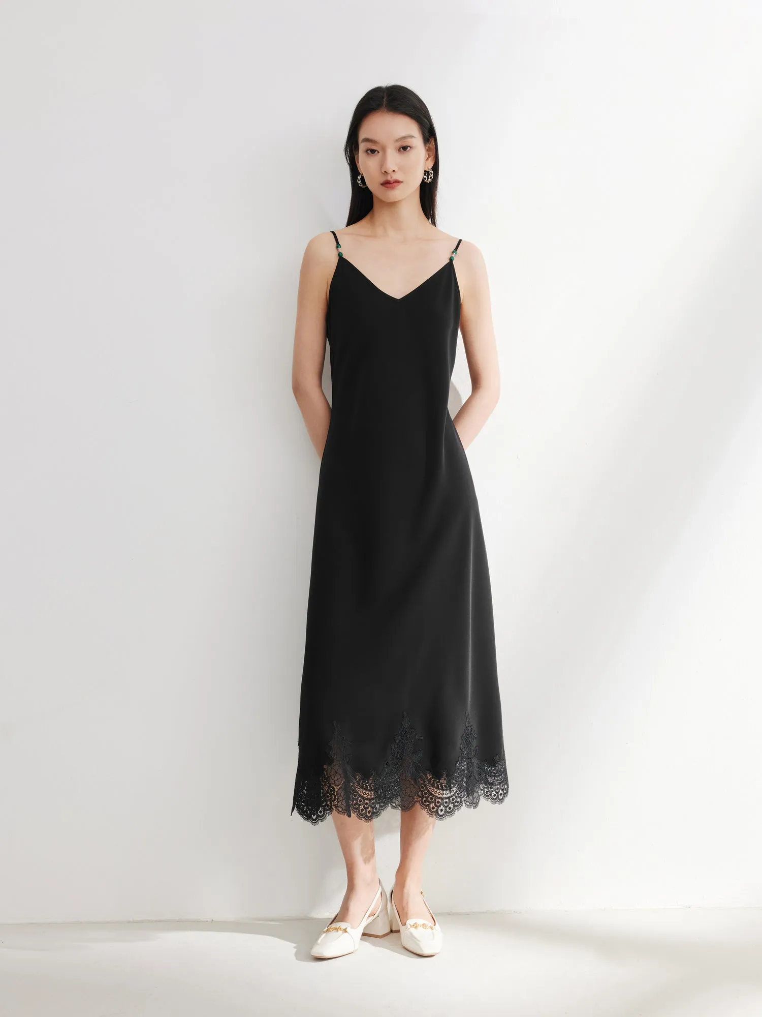 EP YAYING Black Suspenders Dress
