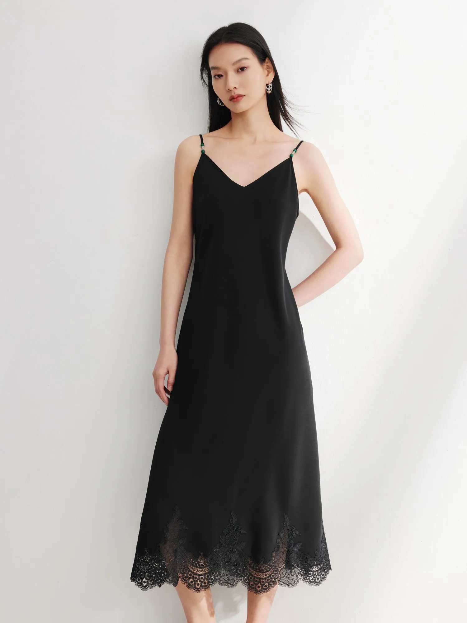 EP YAYING Black Suspenders Dress