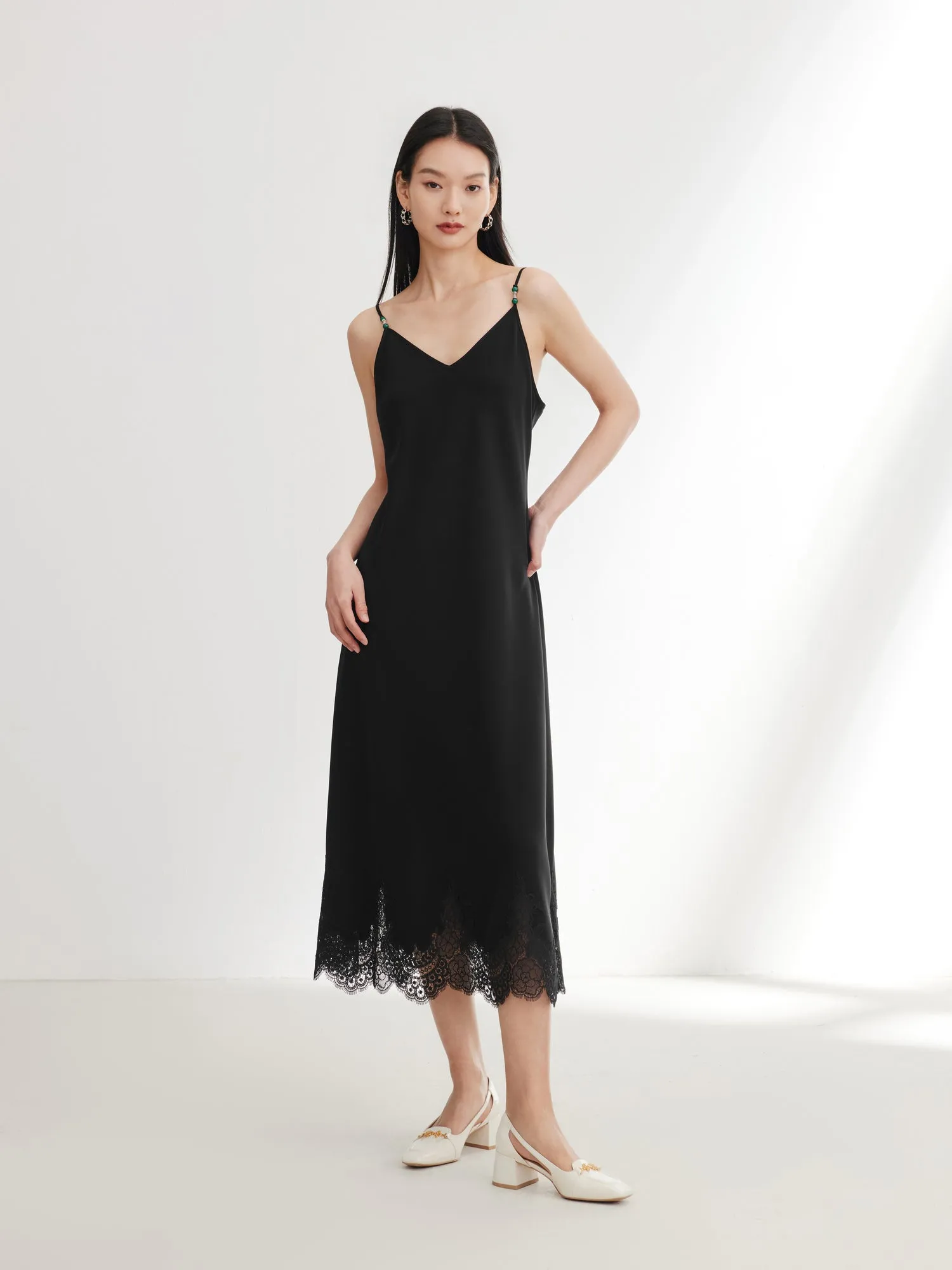 EP YAYING Black Suspenders Dress