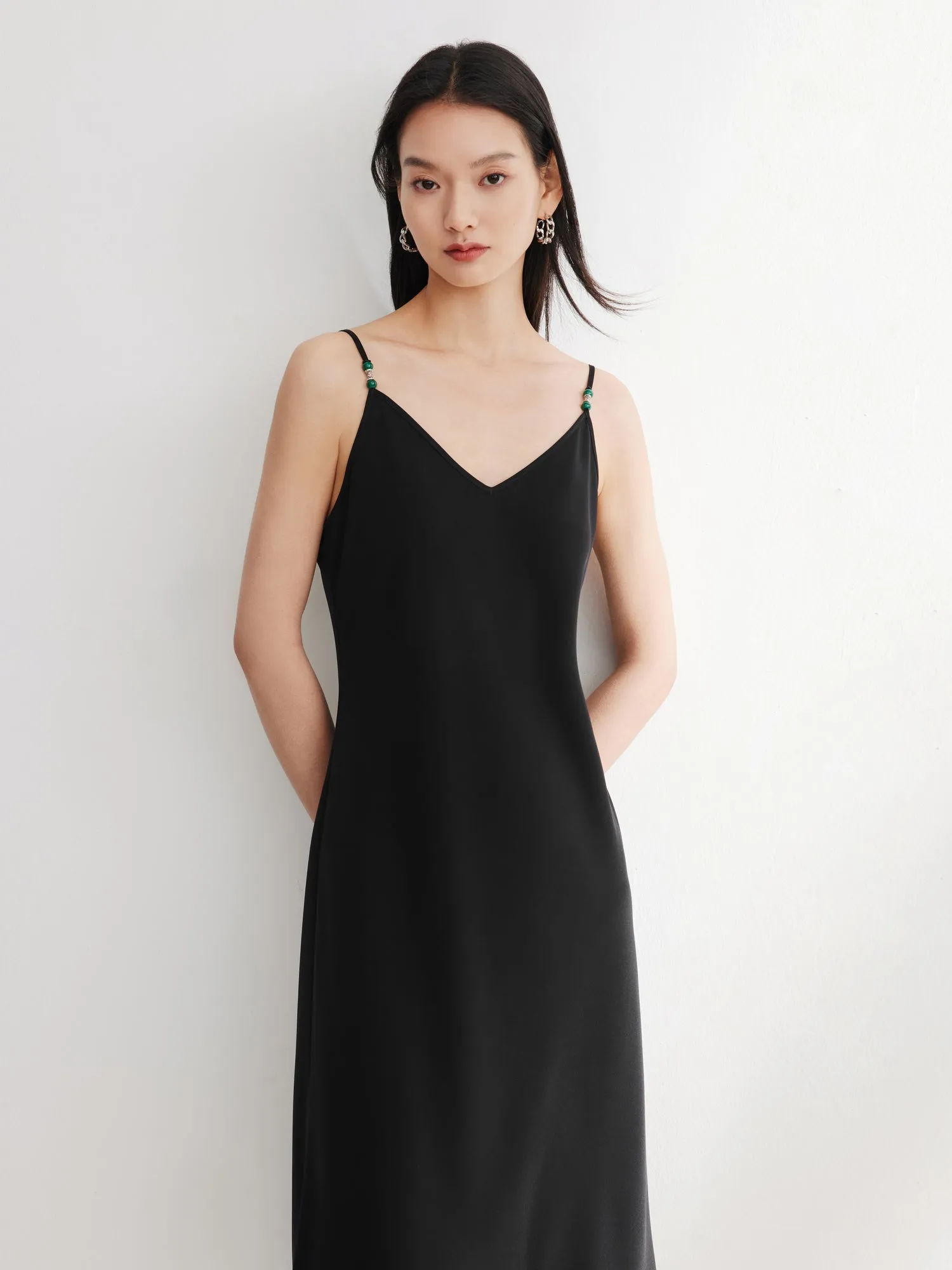 EP YAYING Black Suspenders Dress