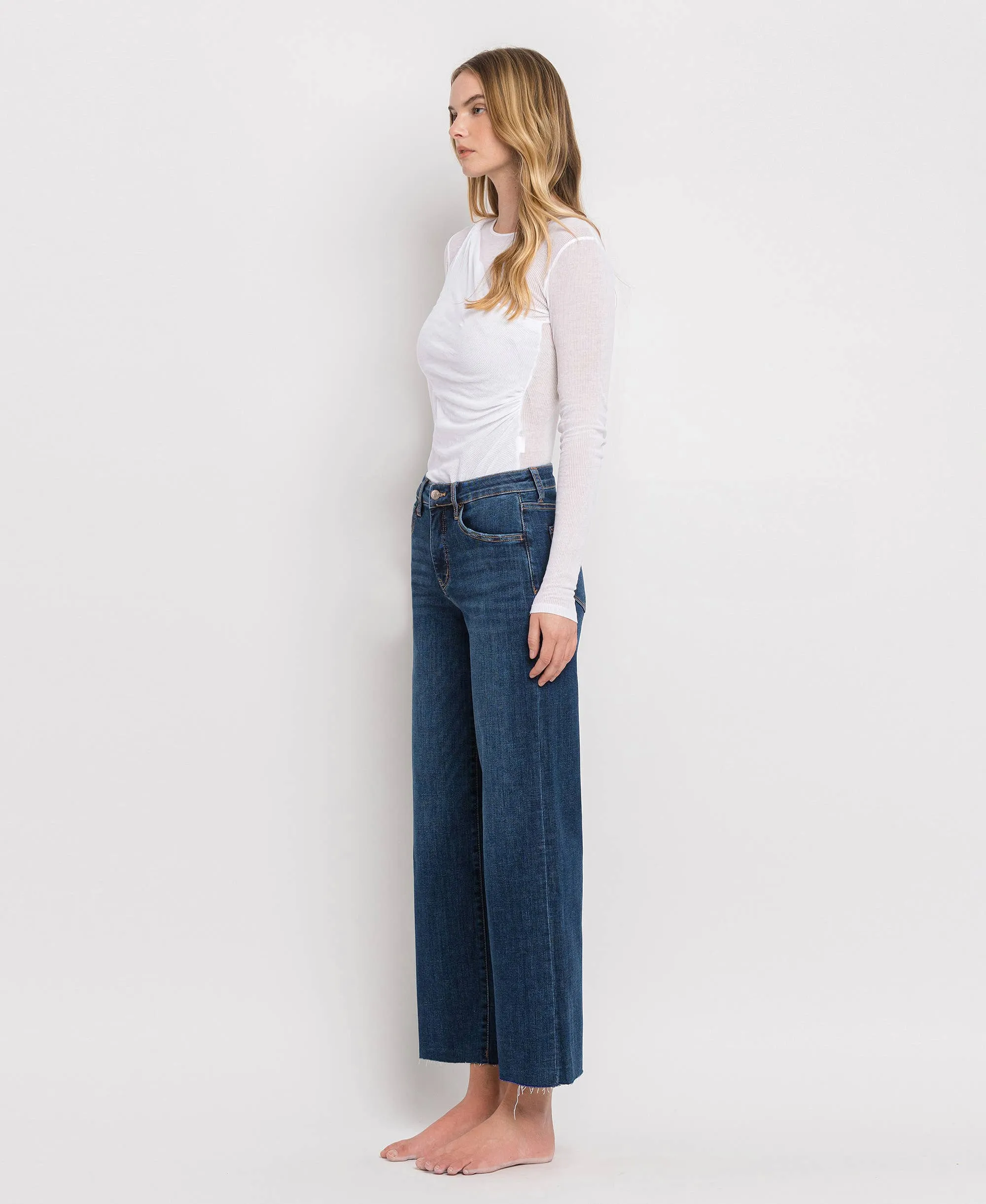 Finders Keepers- TUMMY CONTROL MID RISE WIDE LEG JEANS LV1311