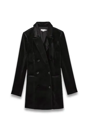 Good American Velvet Blazer Mini Dress in Black