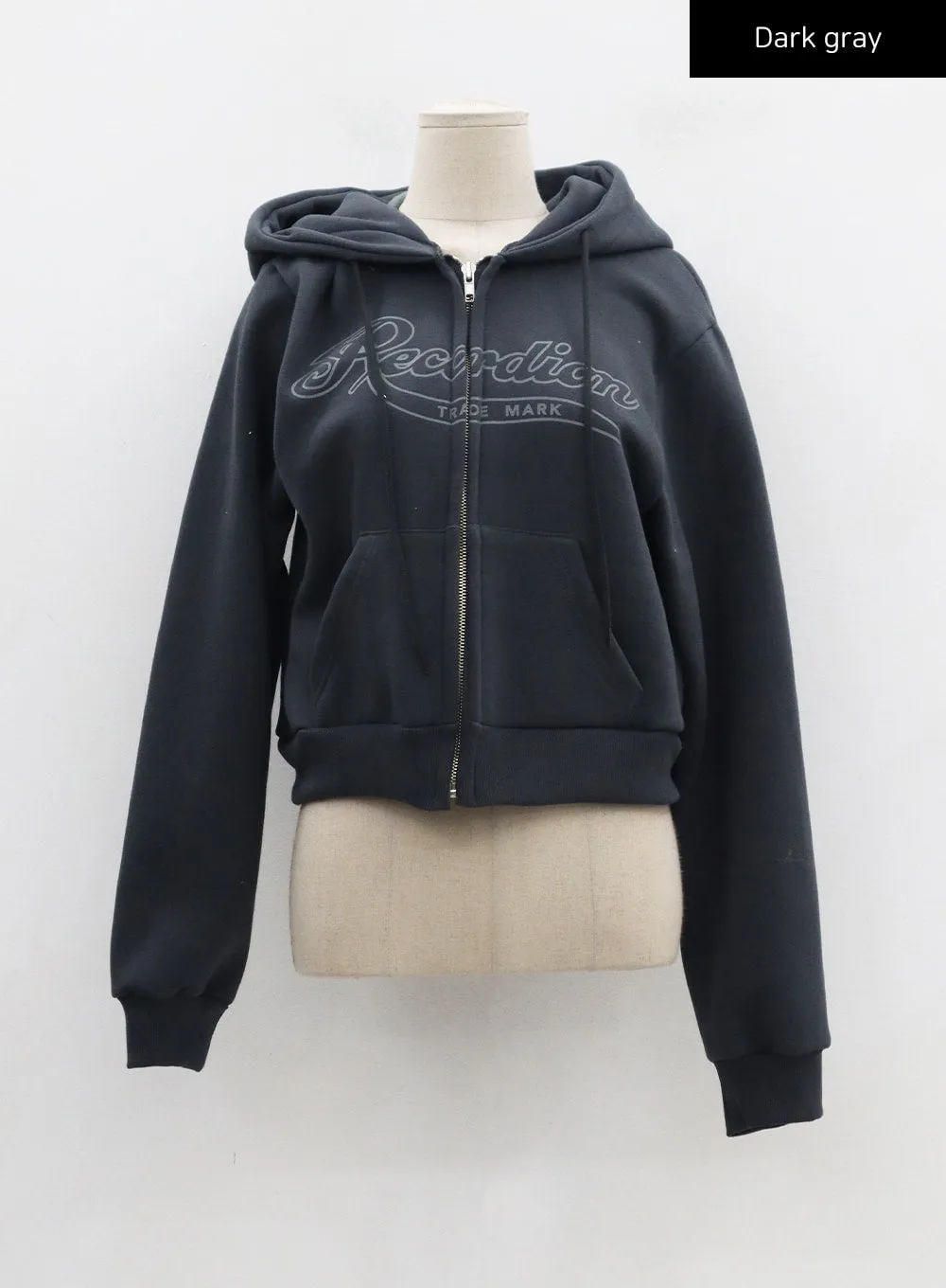Graphic Hoodie Zipper Cropped Sweatshirt CD13