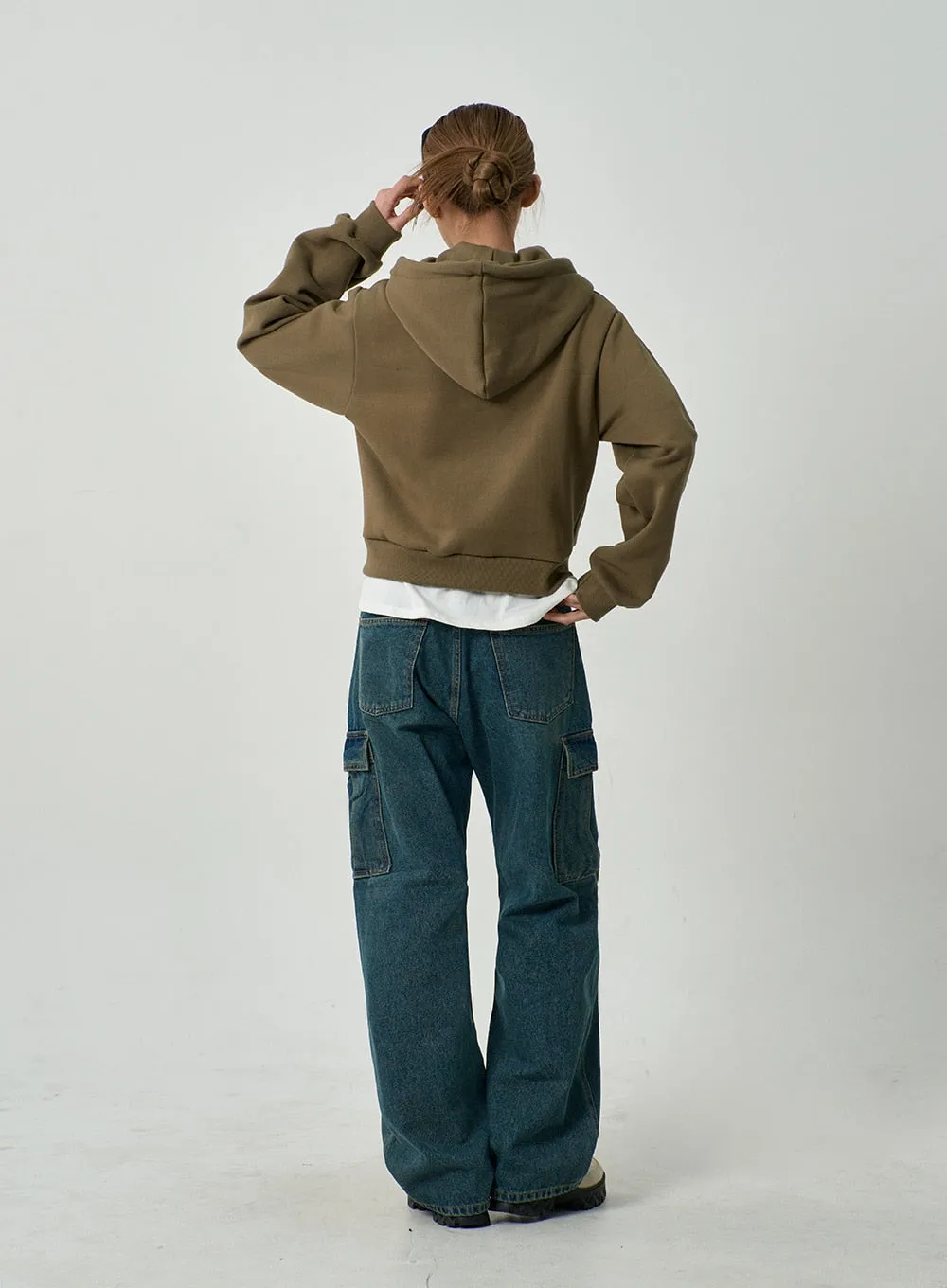 Graphic Hoodie Zipper Cropped Sweatshirt CD13