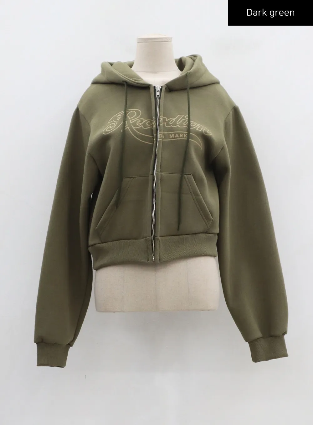 Graphic Hoodie Zipper Cropped Sweatshirt CD13
