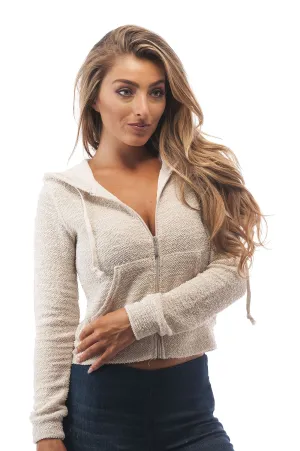 Hollywood Star Fashion Long Sleeve Hoodie Front Ziper Knit Sweater