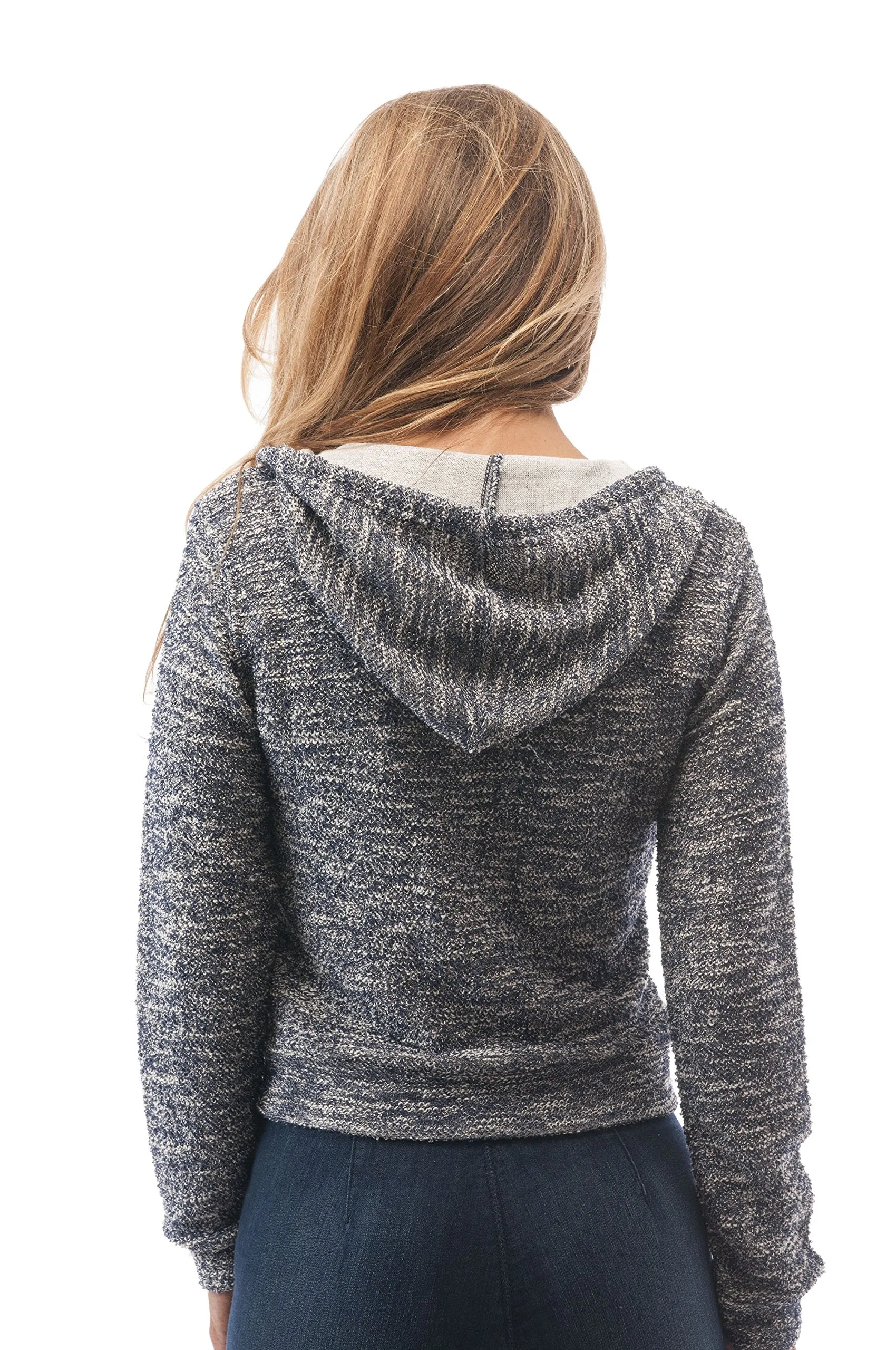 Hollywood Star Fashion Long Sleeve Hoodie Front Ziper Knit Sweater