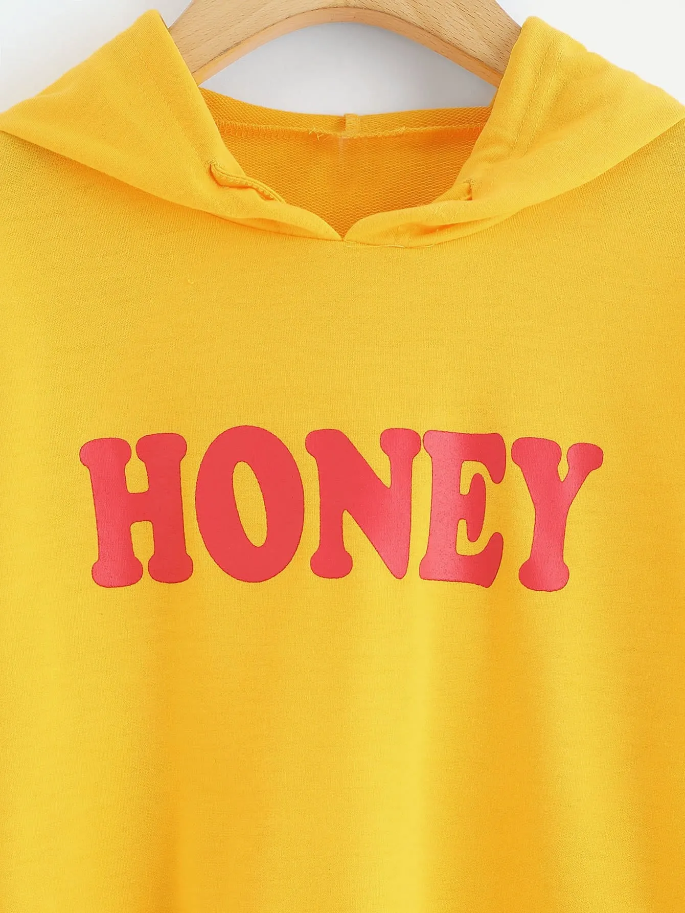 Honey printed crop hoodie sweatshirt