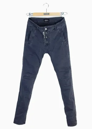 INGA | Skinny Jeans | Zip & Buttons | Anthracite