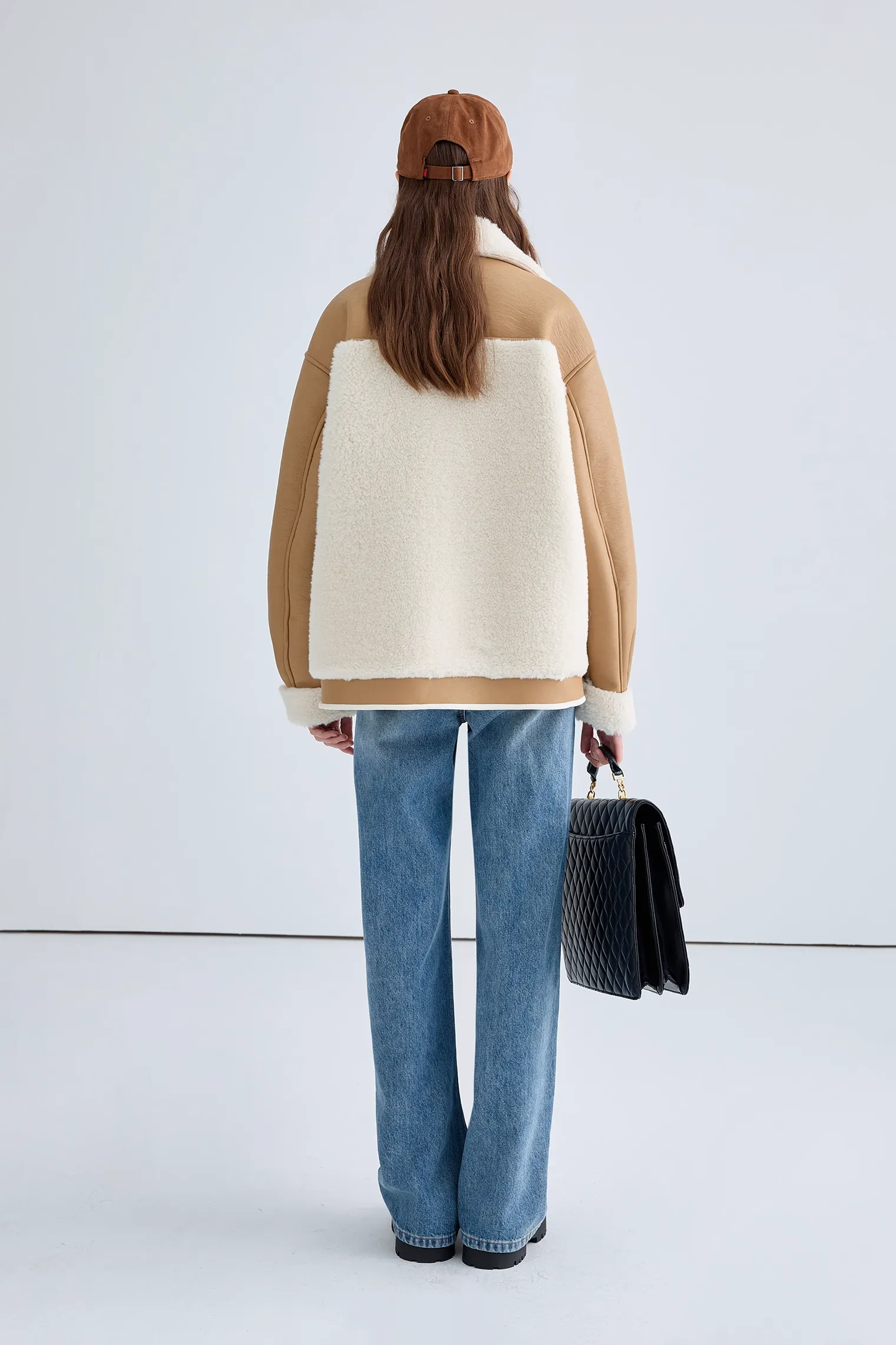 Integrated Shearling Faux Fur Jacket