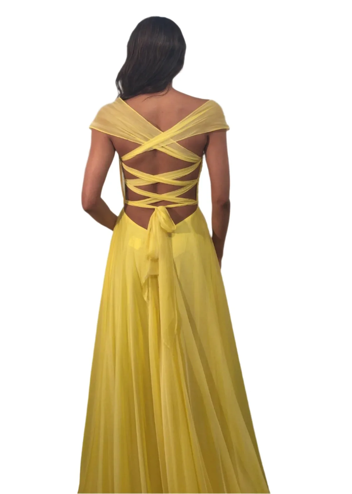 Jovani 43842 Long Maxi Slit A Line Backless Prom Dress Corset Chiffon off the shoulder Formal Gown