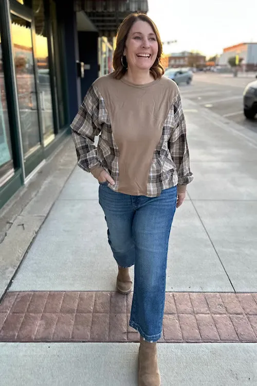 Kinley - Judy Blue Vintage Wash Cropped Wide Leg Jeans