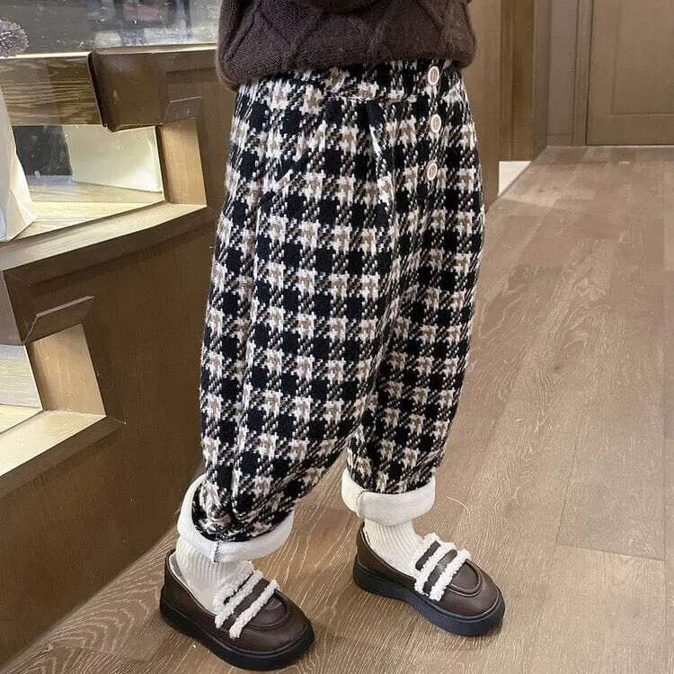 Kyra Plaid Winter Plush Casual Pants