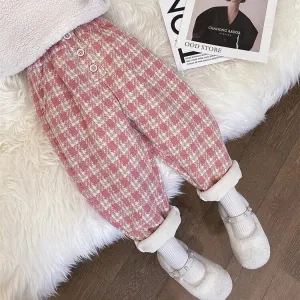 Kyra Plaid Winter Plush Casual Pants