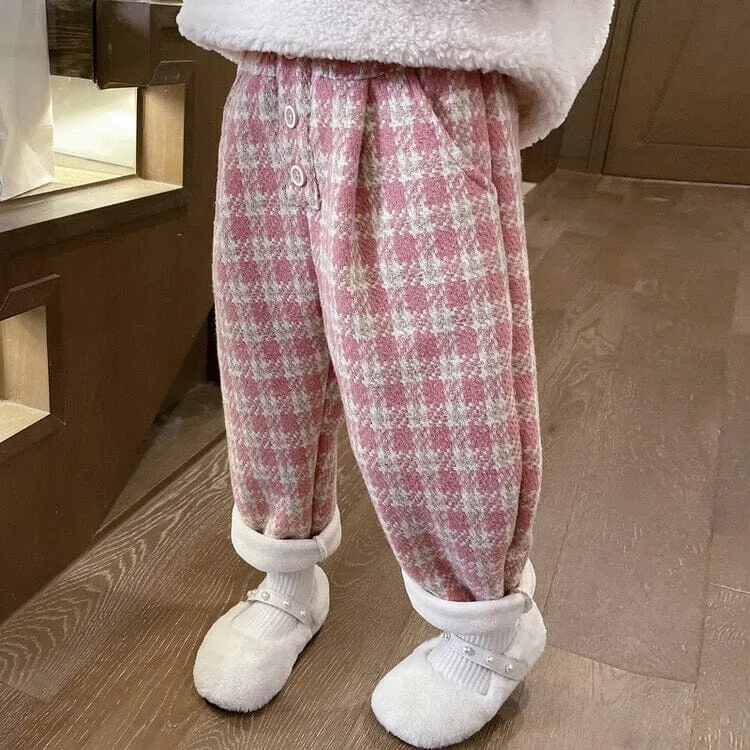 Kyra Plaid Winter Plush Casual Pants