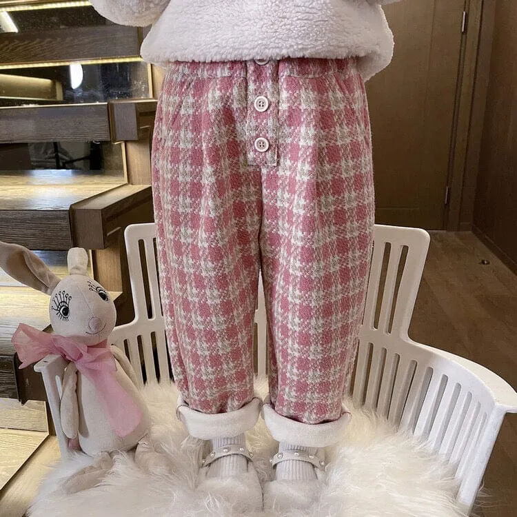Kyra Plaid Winter Plush Casual Pants