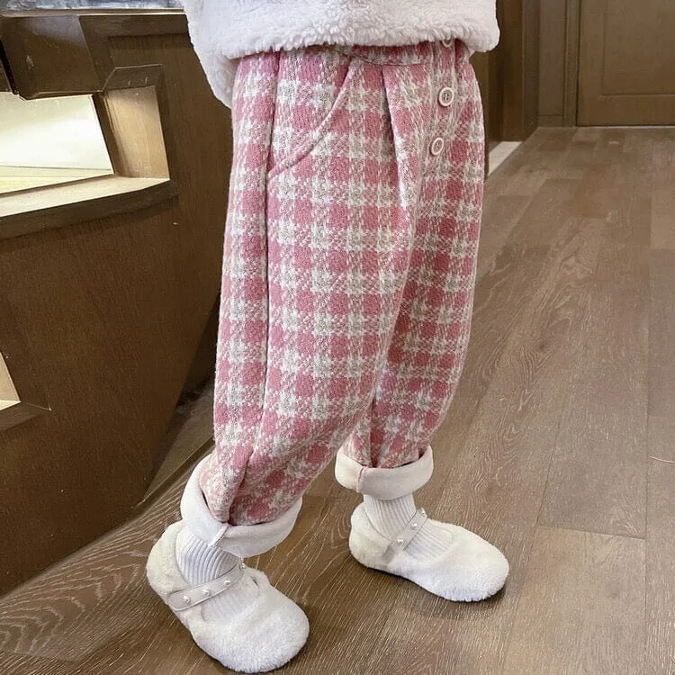 Kyra Plaid Winter Plush Casual Pants