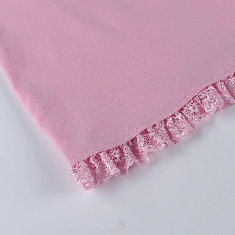 Lace Drawstring Slip Dress For Women
