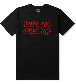 Lets Get Elfed Up Funny Christmas Mens T-Shirt
