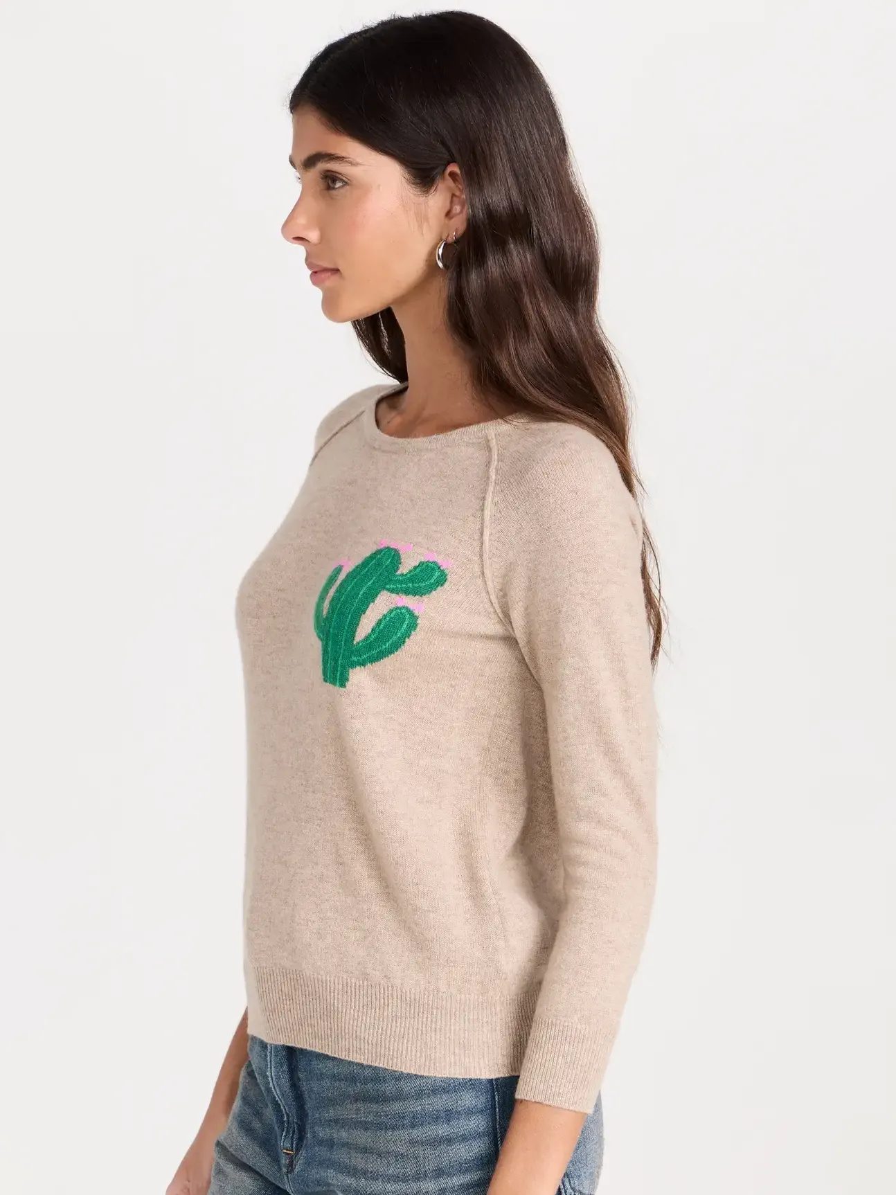 Little Cactus Crew Cashmere Sweater