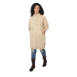 Long Hoodie Women Top Secret - Beige
